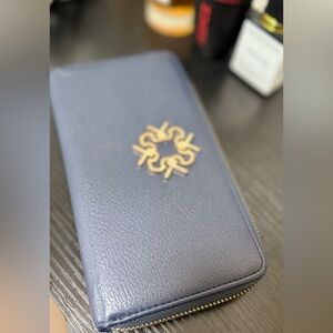 Navy Blue Leather Wallet